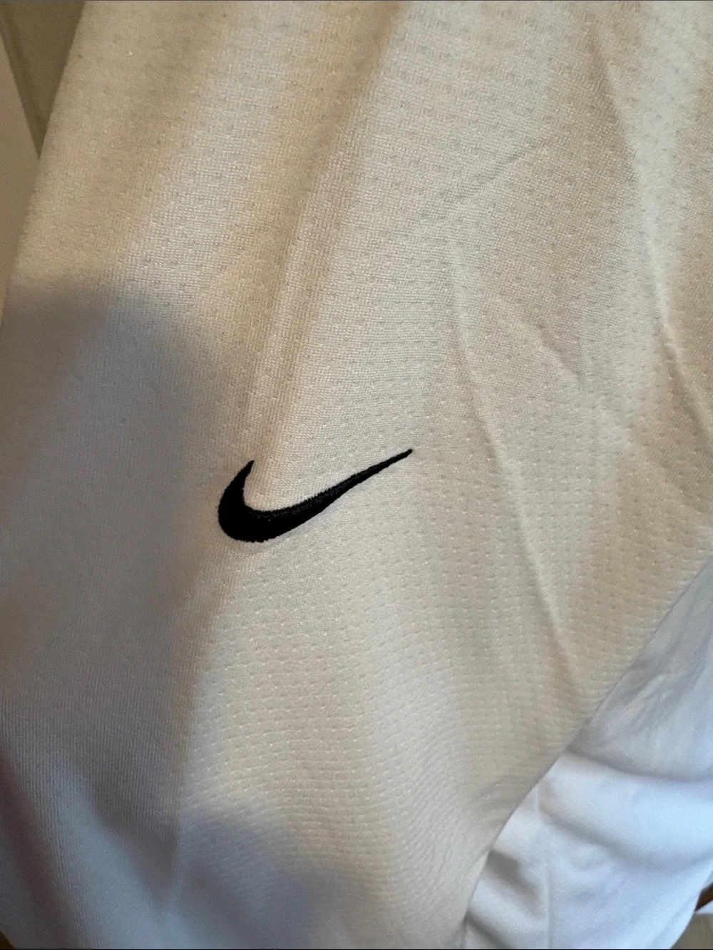 Nike White Long-Sleeve Zip-Neck Performance Top